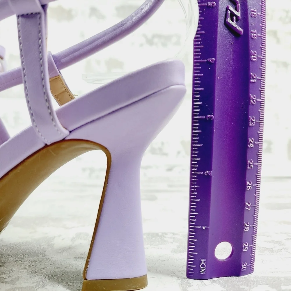 NEW BP. Ashlyn Purple Square Toe Strappy Heeled Sandals M143